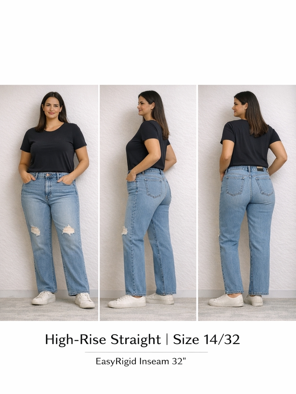 Women’s High-Rise Straight Jeans in Light Blue Wild Fable NWT Size 14 R Distress